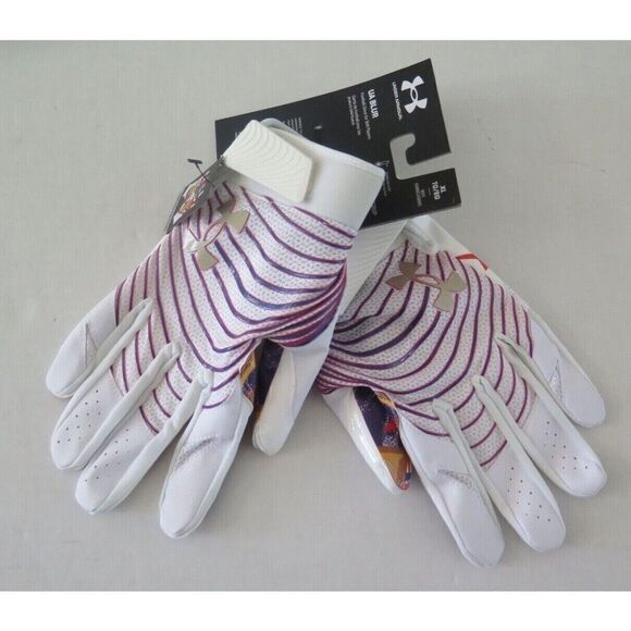Under Armour Blur 1360947 Mens Sz XL Multi GlueGrip Football Skill Player Gloves - Picture 1 of 7